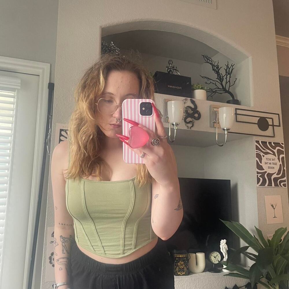 Green corset tank top